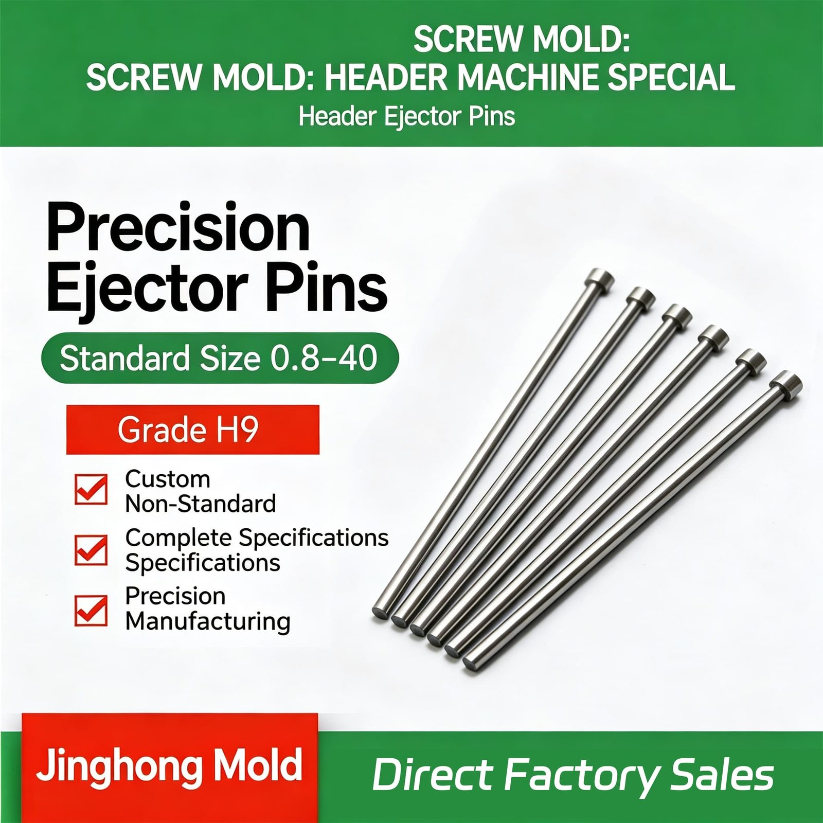 H9 High-Speed Steel Ejector Pin / KO Pin