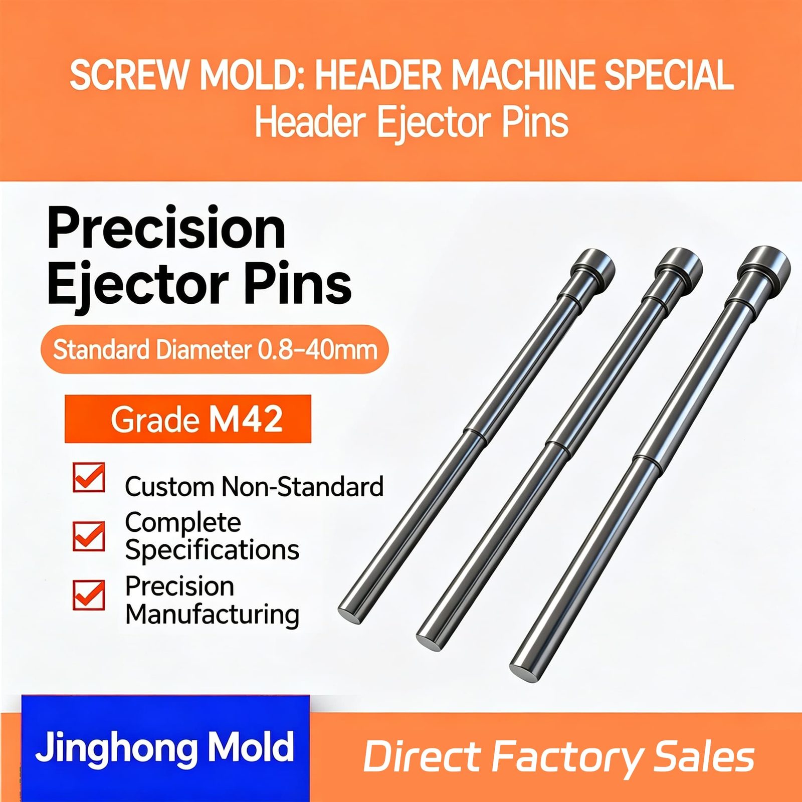 M42 High-Speed Steel Ejector Pin / KO Pin